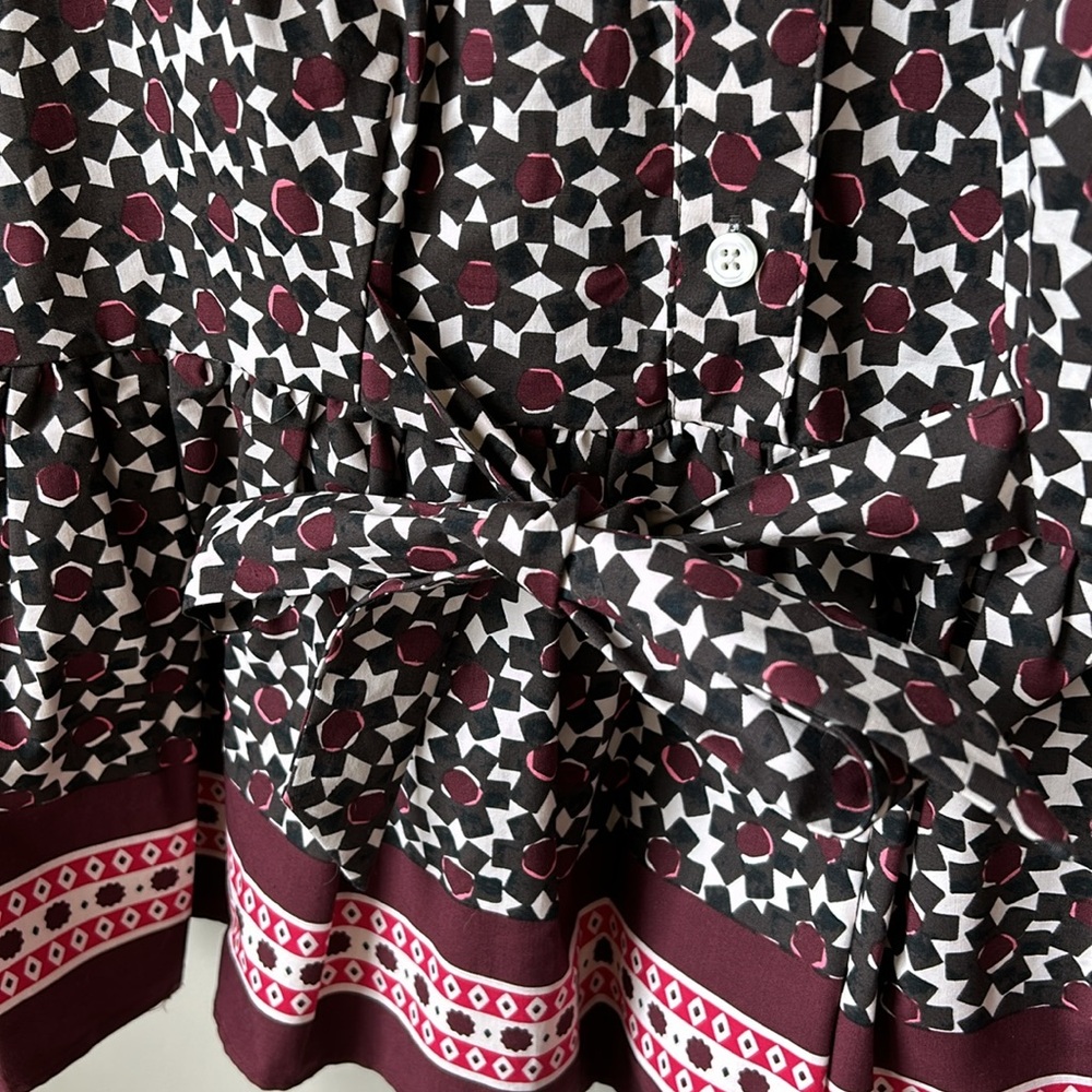 KATE SPADE NWT maroon and pink flower peplum sleeveless top size M - Picture 3 of 7